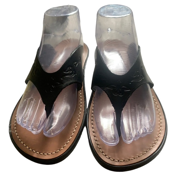 MUNRO SPORT Women’s Black Leather Thong Sculpted Collection Size 7 - Picture 3 of 13